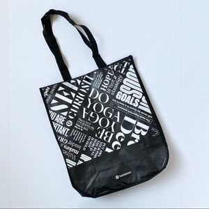 Lululemon Athletica Black and White Tote Bag